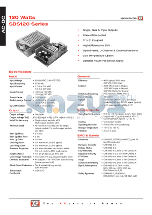 SDS120PS48B datasheet - AC-DC Power Supplies