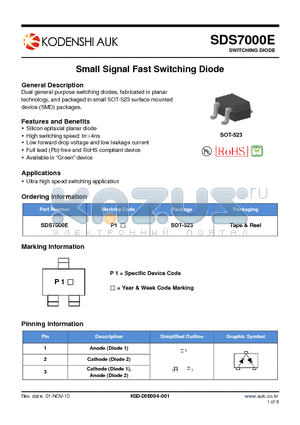 SDS7000E datasheet - Small Signal Fast Switching Diode