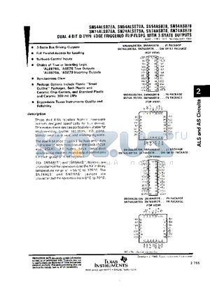 SN74ALS878FN datasheet - DUAL 4-BIT D-TYPE EDGE-TRIGGERED FLIP-FLOPS WITH 3-STATE OUTPUTS