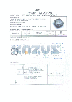 SDT-1204P-9RO-121 datasheet - SMD POWER INDUCTORS