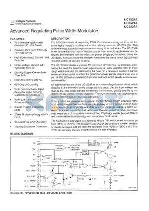 UC1524A datasheet - Advanced Regulating Pulse Width Modulators