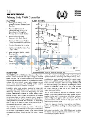 UC1548 datasheet - Primary Side PWM Controller