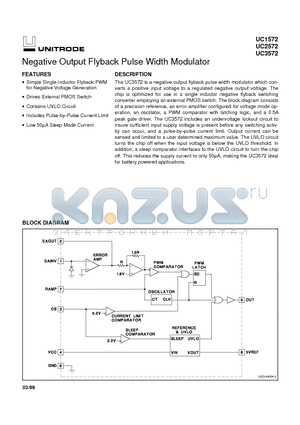 UC1572 datasheet - Negative Output Flyback Pulse Width Modulator