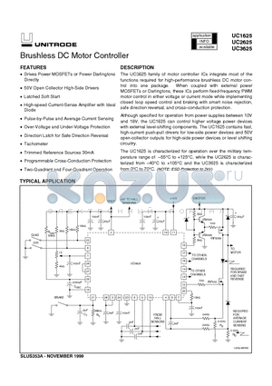 UC1625J883B datasheet - Brushless DC Motor Controller