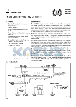 UC1635 datasheet - Phase Locked Frequency Controller
