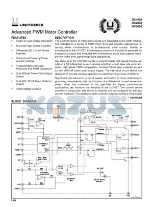 UC1638 datasheet - Advanced PWM Motor Controller