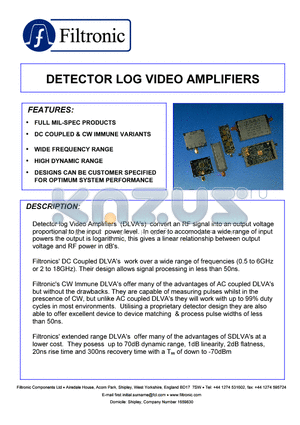 RV038 datasheet - DETECTOR LOG VIDEO AMPLIFIERS