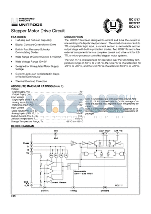 UC1717 datasheet - Stepper Motor Drive Circuit