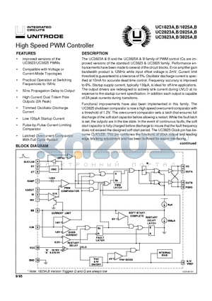UC1825B datasheet - High Speed PWM Controller