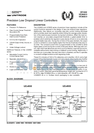 UC1832J datasheet - Precision Low Dropout Linear Controllers