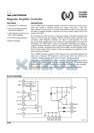 UC1838A datasheet - Magnetic Amplifier Controller