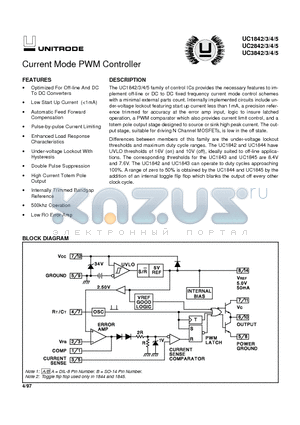 UC1842 datasheet - Current Mode PWM Controller