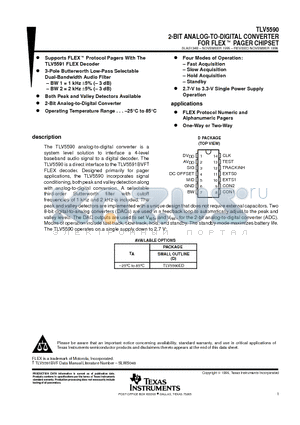 TLV5590 datasheet - 2-BIT ANALOG-TO-DIGITAL CONVERTER FOR FLEX