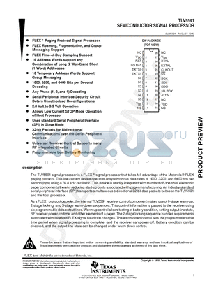 TLV5591 datasheet - SEMICONDUCTOR SIGNAL PROCESSOR