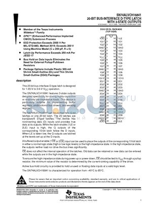 SN74ALVCH16841DL datasheet - 20-BIT BUS-INTERFACE D-TYPE LATCH WITH 3-STATE OUTPUTS