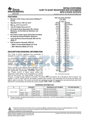 SN74ALVCHR16269AL datasheet - 12-BIT TO 24-BIT REGISTERED BUS EXCHANGER WITH 3-STATE OUTPUTS