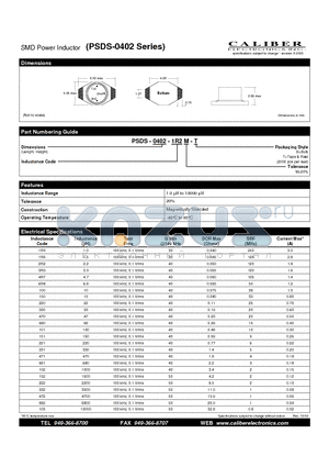 PSDS-0402-4R7M-T datasheet - SMD Power Inductor