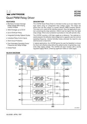 UC2702 datasheet - Quad PWM Relay Driver