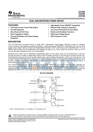 UC2708NE datasheet - DUAL NON-INVERTING POWER DRIVER