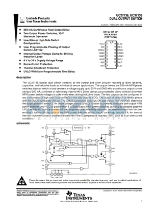 UC27136NP datasheet - DUAL OUTPUT SWITCH