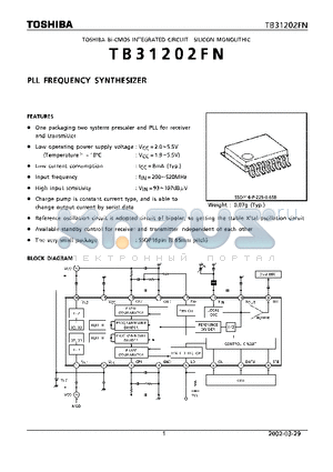 TB31202FN datasheet - PLL EREQUENCY SYNTHESIZER