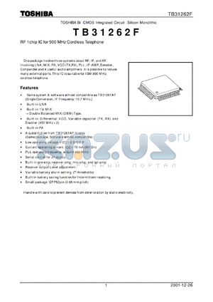 TB31262F datasheet - TOSHIBA Bi- CMOS Integrated Circuit Silicon Monolithic