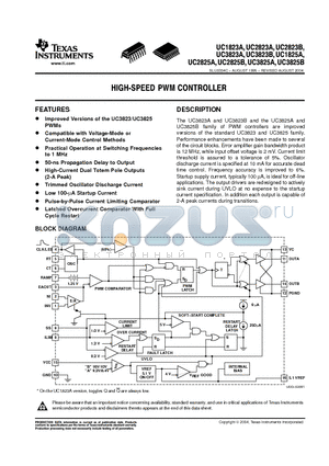 UC2823ANTR datasheet - High Speed PWM Controller