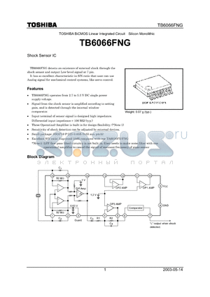 TB6066FNG datasheet - Shock Sensor IC