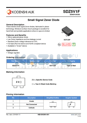 SDZ5V1F datasheet - Small Signal Zener Diode