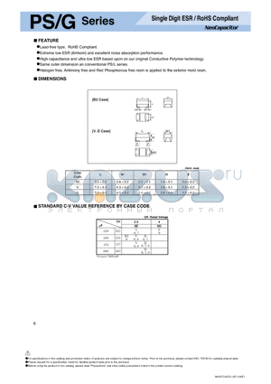 PSGV0E477M6 datasheet - PS/G Series