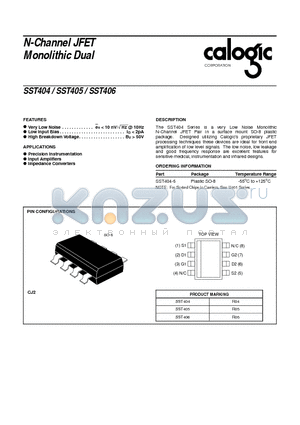 SST404-6 datasheet - N-Channel JFET Monolithic Dual