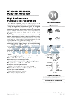 UC2844BD datasheet - HIGH PERFORMANCE CURRENT MODE CONTROLLERS