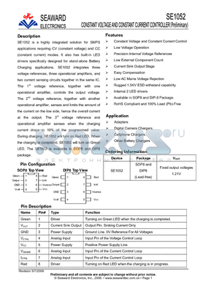 SE1052 datasheet - Constant Voltage and Constant Current Controller