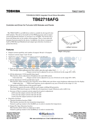 TB6718AFG datasheet - Controller and Driver for Full-color LED Modules and Panels