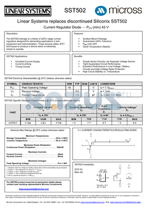 SST502_SOT-23 datasheet - Current Regulator Diode