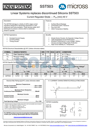 SST503_SOT-23 datasheet - Current Regulator Diode