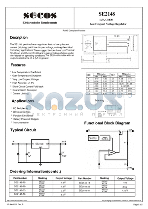 SE2148 datasheet - Low Dropout Voltage Regulator