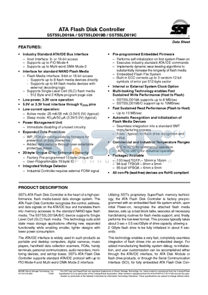 SST55LD019B datasheet - ATA Flash Disk Controller