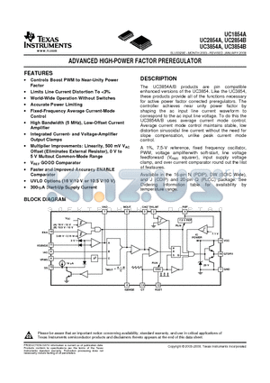 UC2854A datasheet - ADVANCED HIGH-POWER FACTOR PREREGULATOR