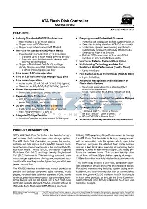 SST55LD019M-45-C-MVWE datasheet - ATA Flash Disk Controller