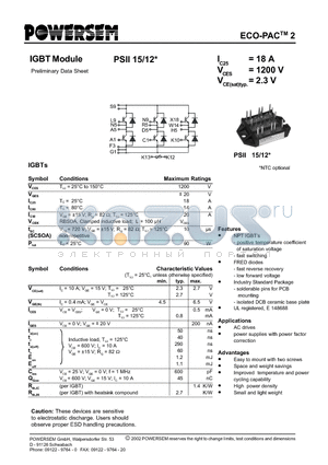 PSII15-12 datasheet - IGBT Module