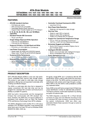 SST58LM024 datasheet - ATA-Disk Module