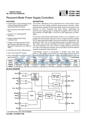 UC2866J datasheet - Resonant-Mode Power Supply Controllers