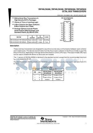 SN74AS639N datasheet - OCTAL BUS TRANSCEIVERS