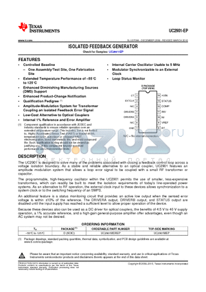 UC2901MDREPG4 datasheet - ISOLATED FEEDBACK GENERATOR