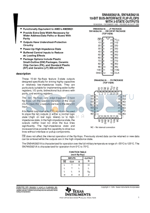 SN74AS821A datasheet - 10-BIT BUS-INTERFACE FLIP-FLOPS WITH 3-STATE OUTPUTS