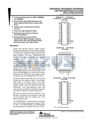 SN74AS823ADW datasheet - 9-BIT BUS-INTERFACE FLIP-FLOPS WITH 3-STATE OUTPUTS