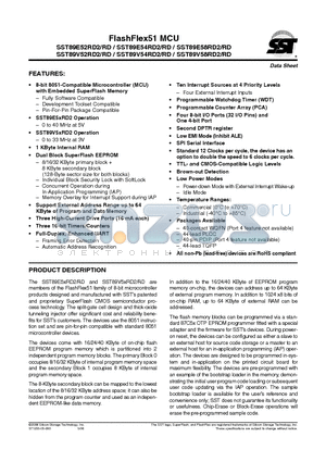 SST89E52RD-40-C-PIE datasheet - FlashFlex51 MCU