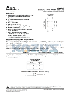 SN74AUC00RGYR datasheet - QUADRUPLE 2-INPUT POSITIVE-NAND GATE