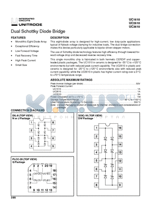 UC3610 datasheet - Dual Schottky Diode Bridge